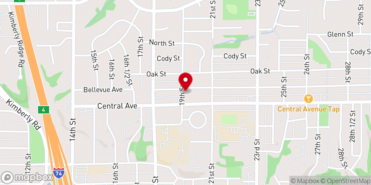 Map showing location of Church of Nazarene