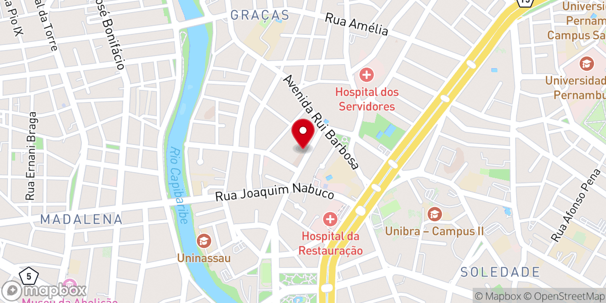 Map showing location of Primeira Igreja Presbiteriana do Recife