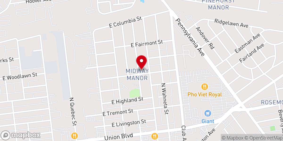 Map showing location of New Christian Harvest Church