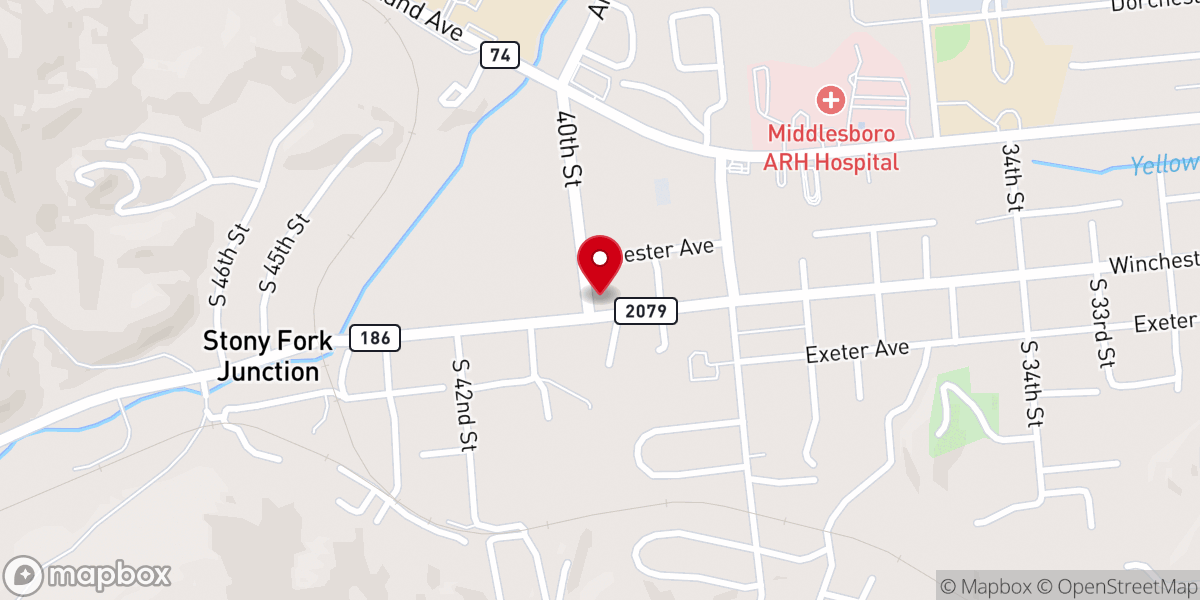 Map showing location of Winchester Avenue Church of God