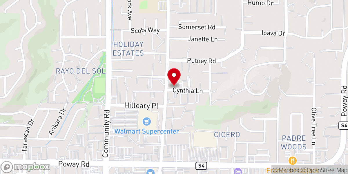 Map showing location of Cornerstone Church of Poway
