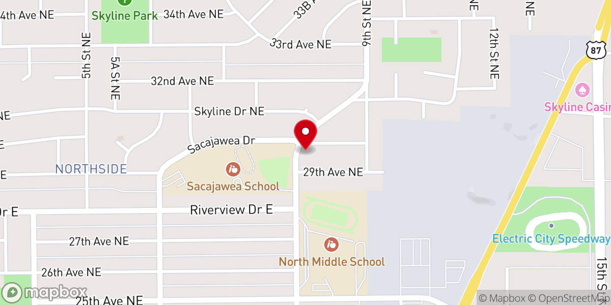 Map showing location of Mountain View Lutheran Church