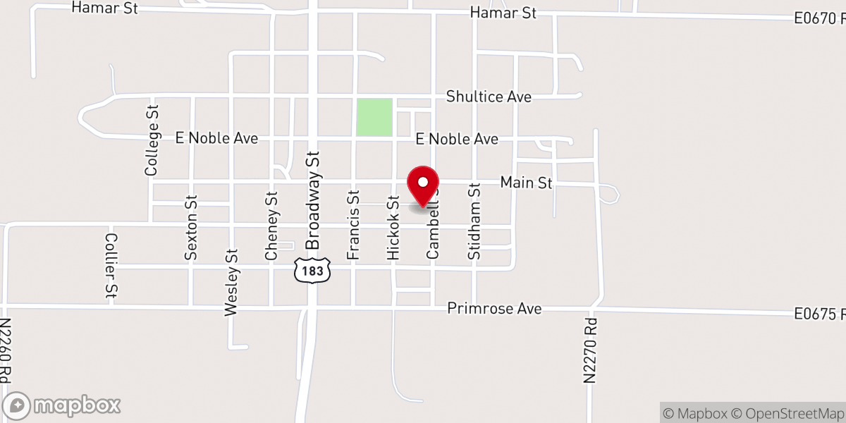 Map showing location of Christian Church