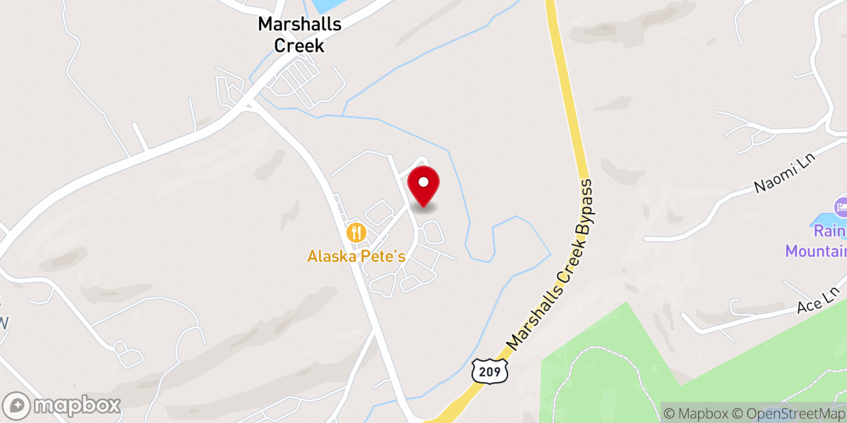 Map showing location of Mountain Stream Baptist Church