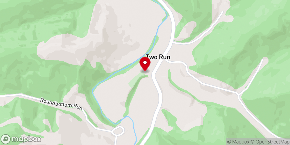 Map showing location of Two Runs Church