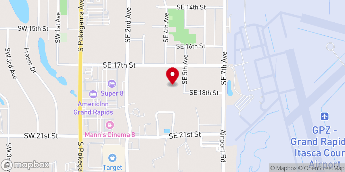 Map showing location of Grand Rapids United Methodist Church