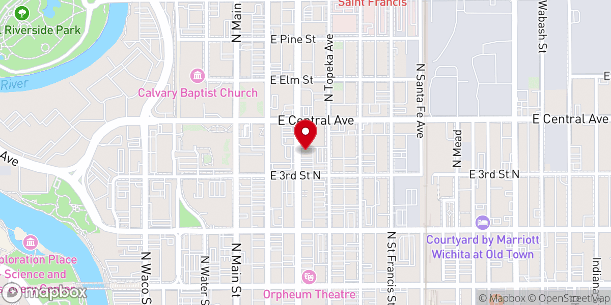Map showing location of Catholic Diocese of Wichita