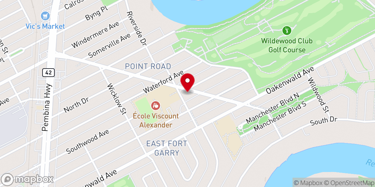 Map showing location of Fort Garry United Church