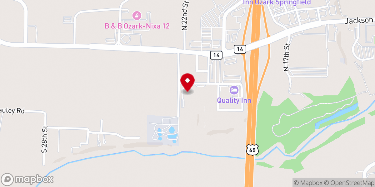 Map showing location of Ozark Family Church