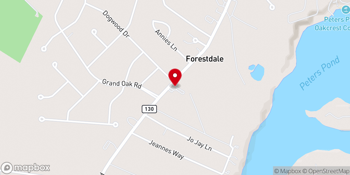Map showing location of Forestdale Church
