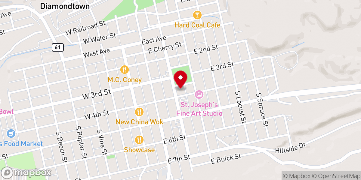 Map showing location of Our Lady of Mt Carmel