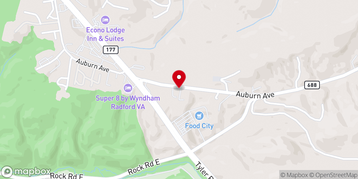 Map showing location of Radford Cong Holiness Church