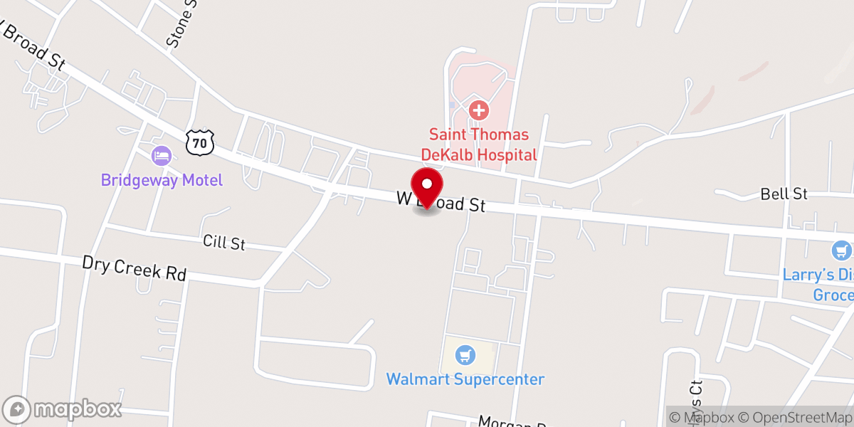 Map showing location of Hope Ministry Center