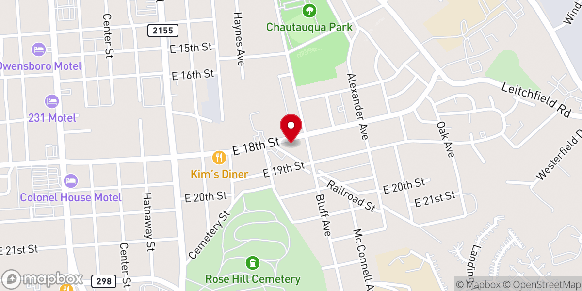 Map showing location of Gospel Baptist Church