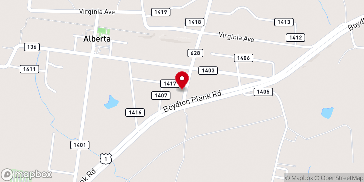 Map showing location of Bethel United Methodist Church