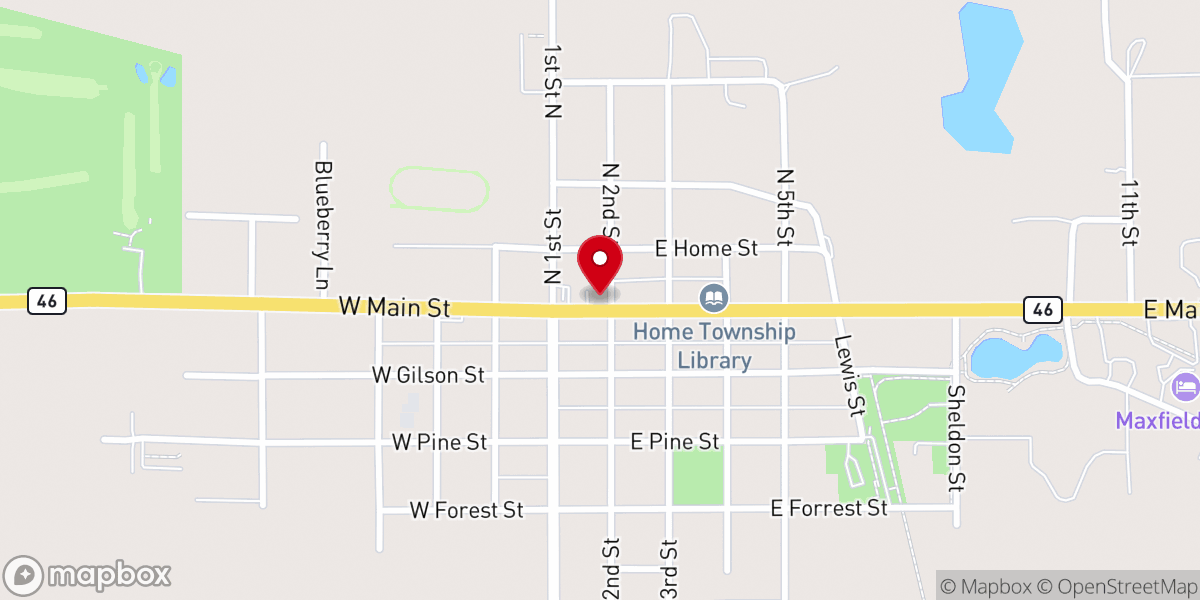 Map showing location of Edmore First Church of God