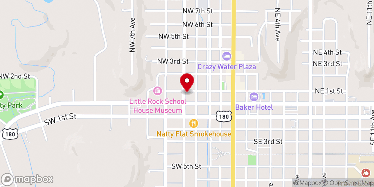 Map showing location of Our Lady of Lourdes Church