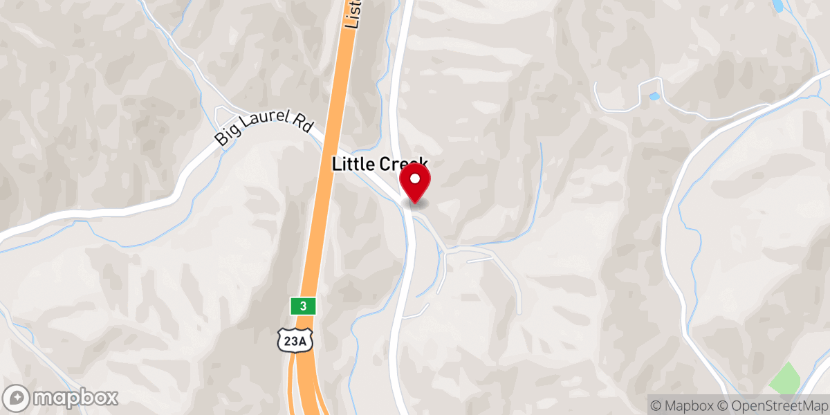 Map showing location of Laurel Chapel Baptist Church