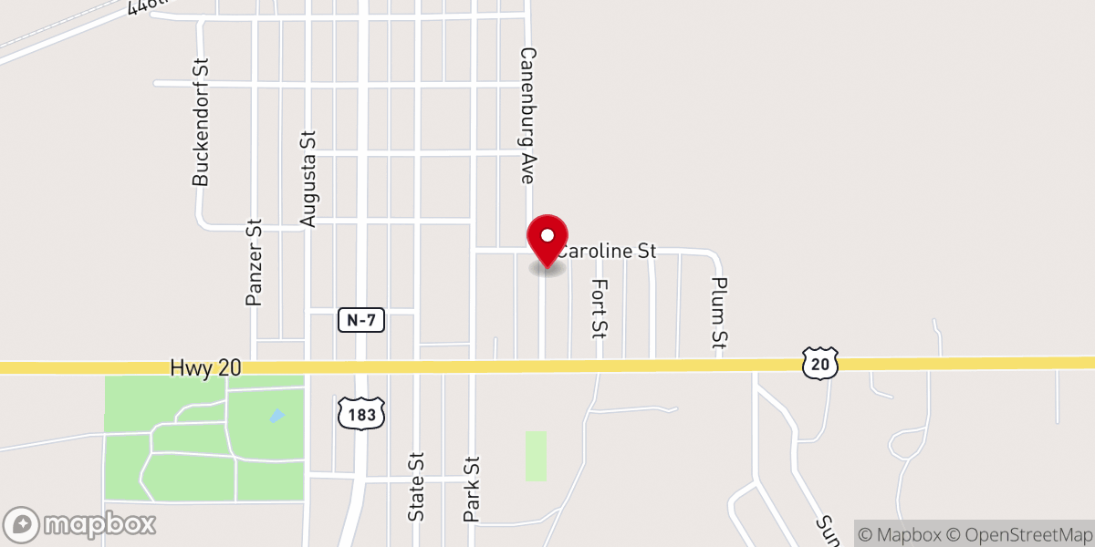 Map showing location of Saint Peters Lutheran Church