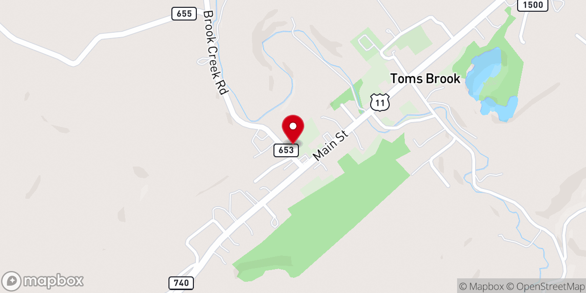 Map showing location of Shenandoah River District United Methodist Church