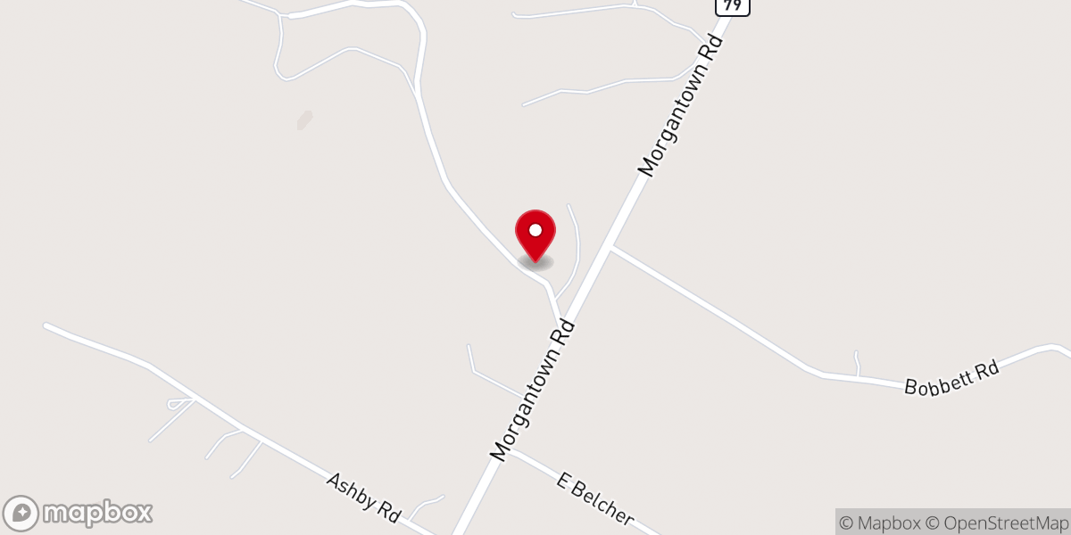 Map showing location of Bald Knob Church