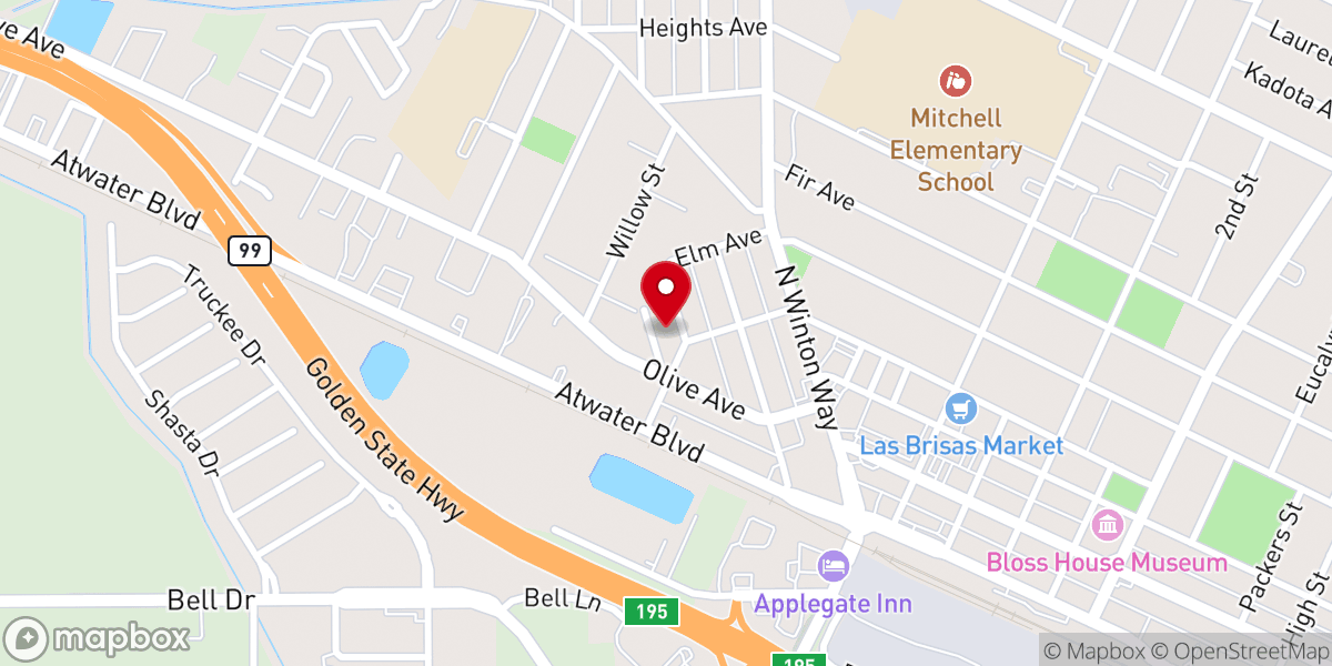 Map showing location of Mount Olive Baptist Church