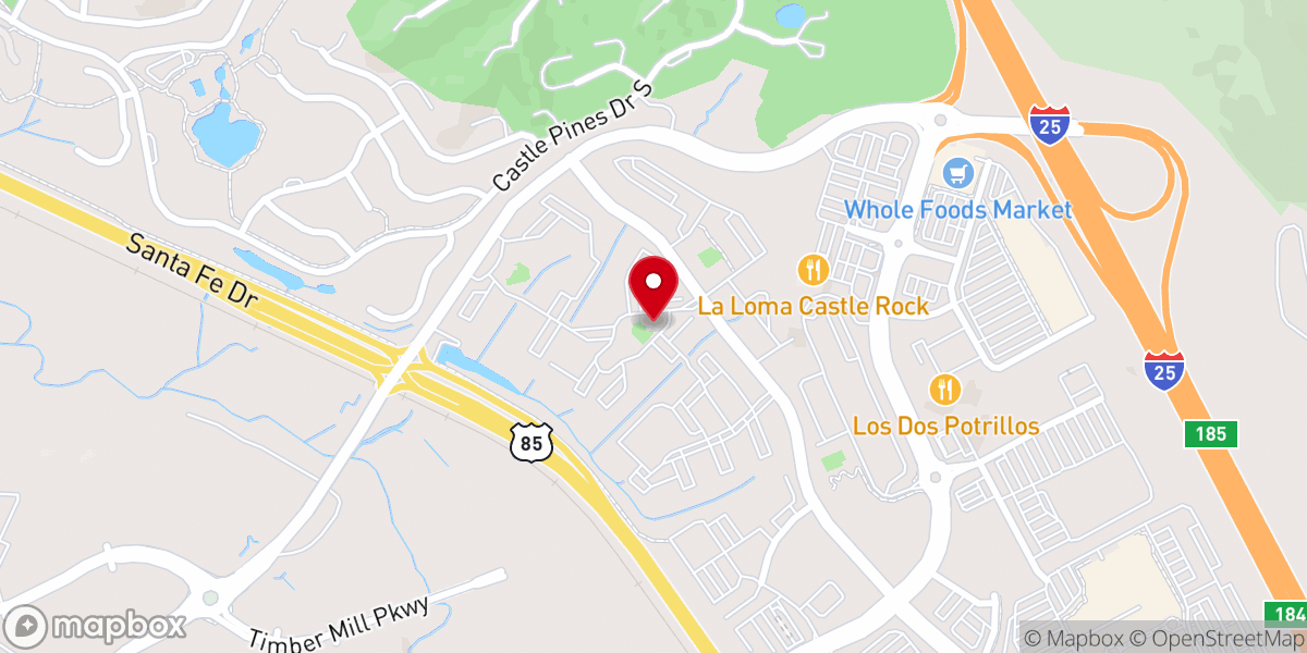 Map showing location of Pines at Castle Rock