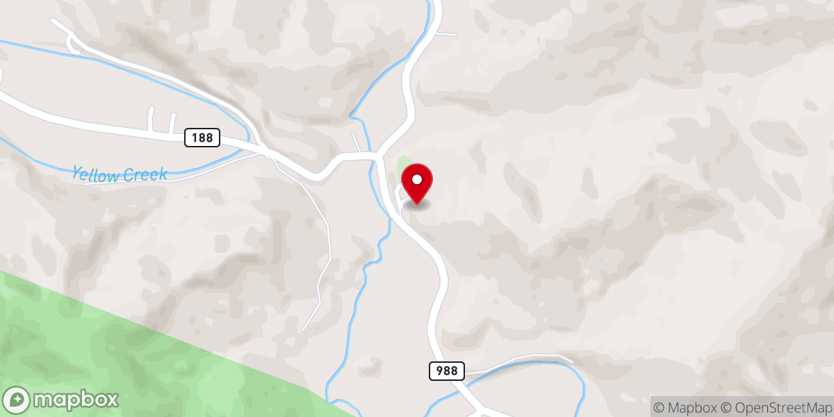 Map showing location of Turner Church