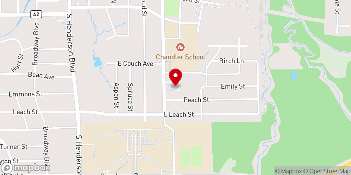 Map showing location of Chandler Street Church of Christ
