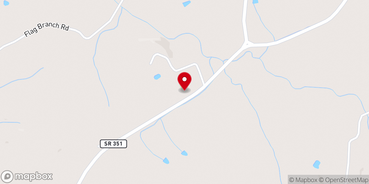 Map showing location of Flag Branch Church