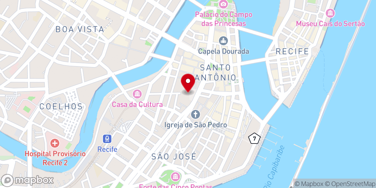 Map showing location of Basílica de Nossa Senhora do Carmo
