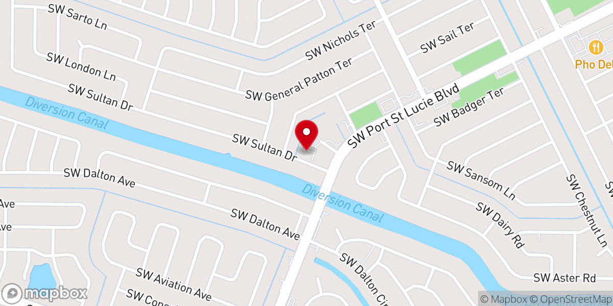 Map showing location of Port St Lucie Salem French Seventh-Day Adventist Church