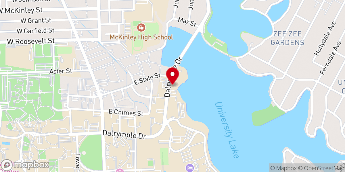 Map showing location of Chapel of the Cross Lutheran Church