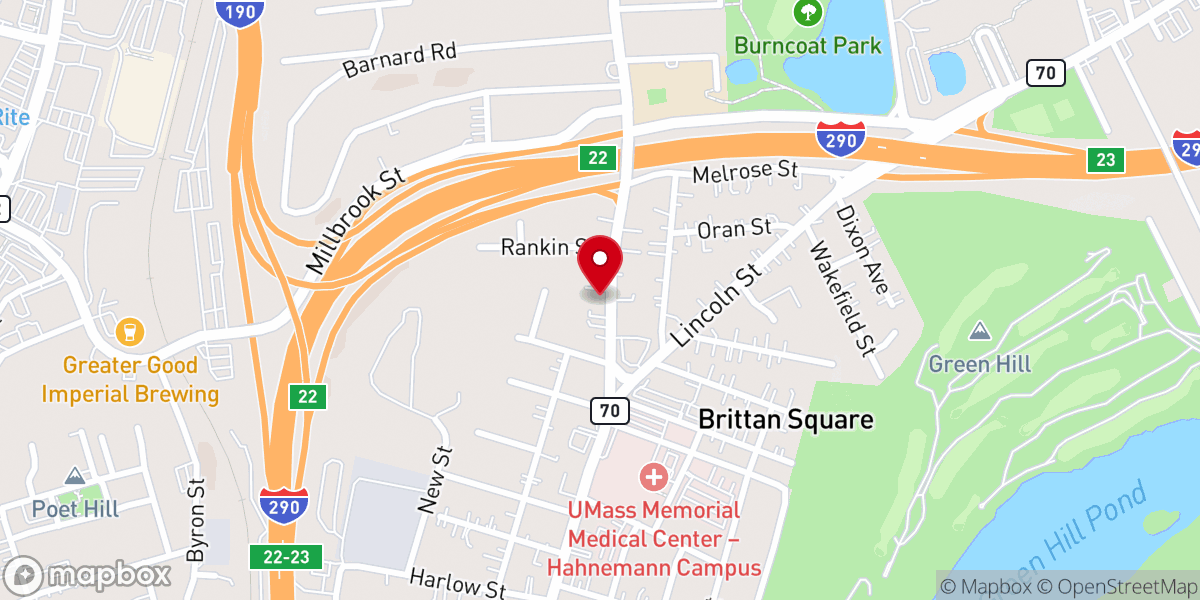 Map showing location of Igreja Aventista 7 Dia Worcester MA