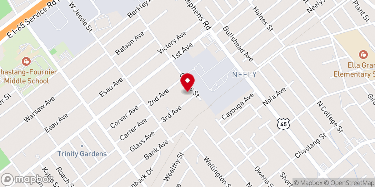 Map showing location of Third Avenue Holiness Church