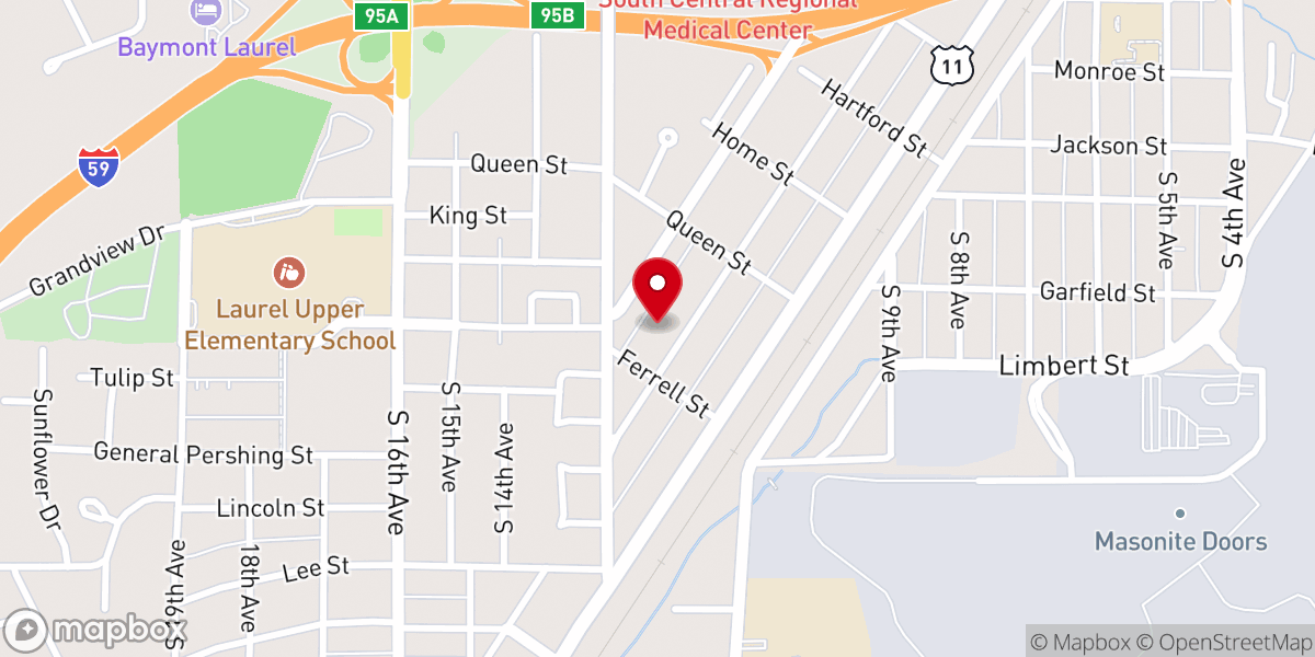 Map showing location of Saint Luke Missionary Baptist Church