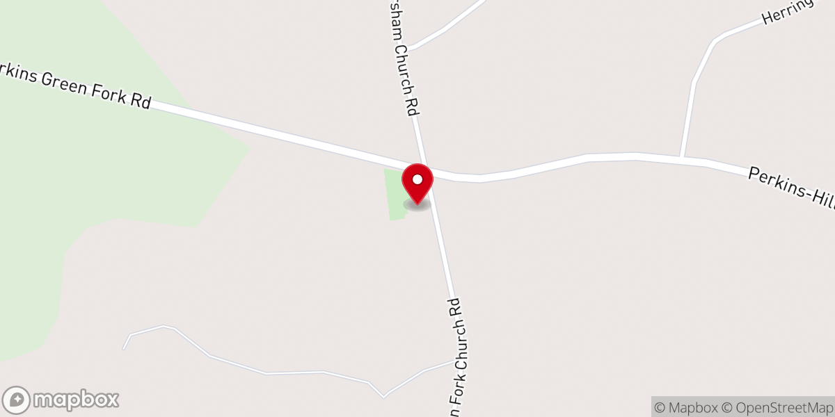 Map showing location of Green Fork Baptist Church