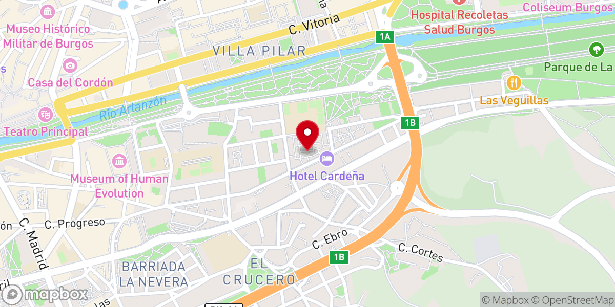 Map showing location of Iglesia de San José Obrero