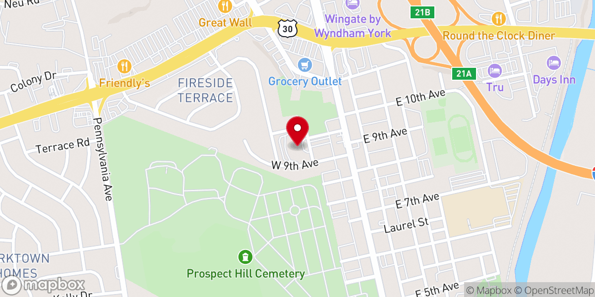 Map showing location of Messiah United Methodist Church