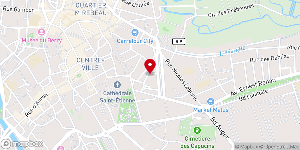 Map showing location of Monastère du Carmel