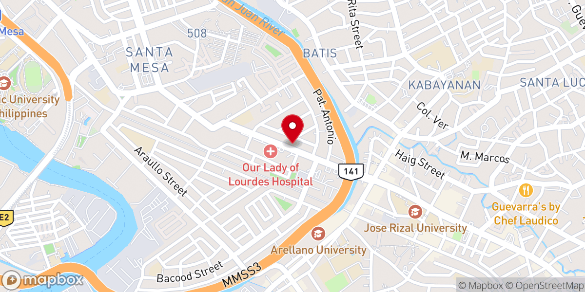 Map showing location of New Life Pentecostal Church