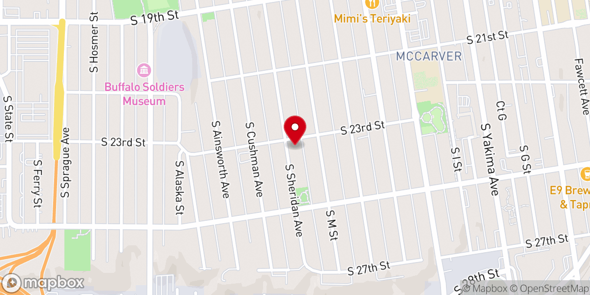 Map showing location of Sheridan Street Church of God