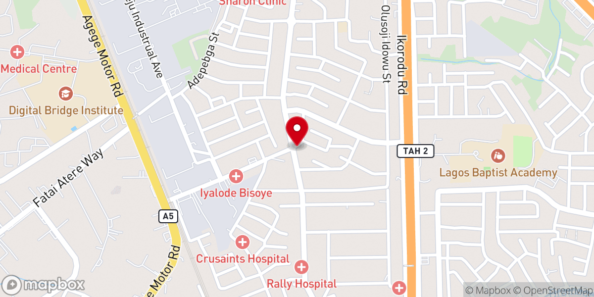 Map showing location of Faith World Church