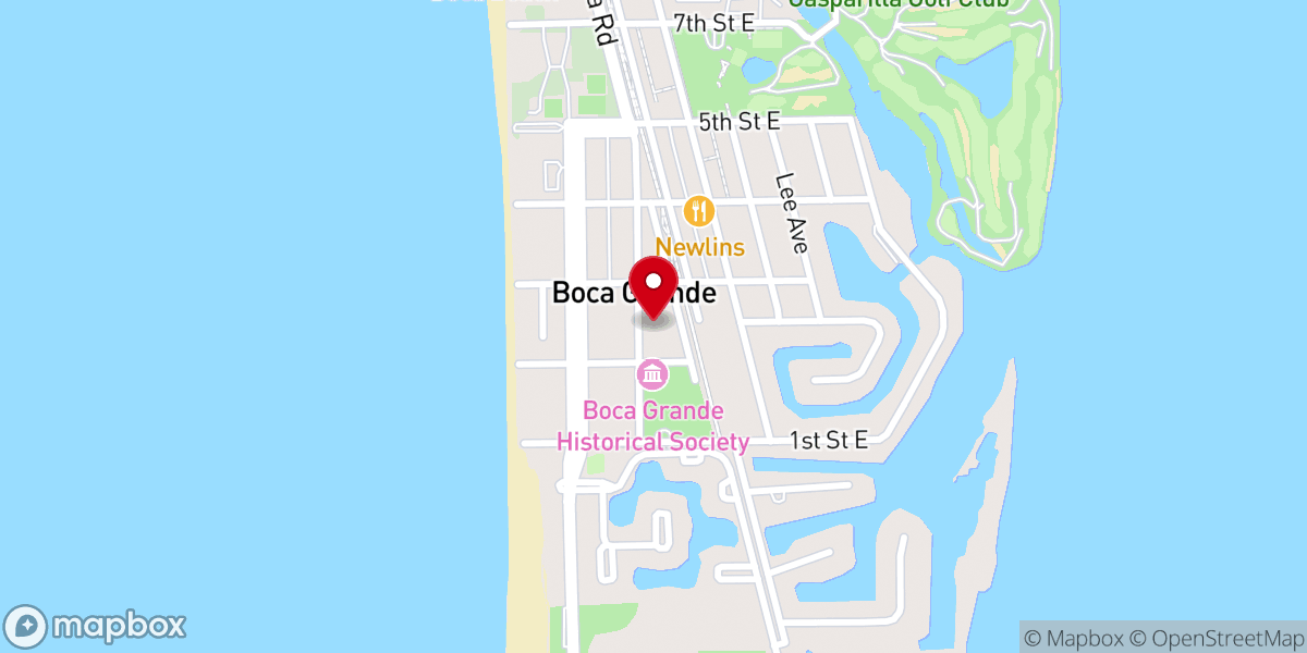 Map showing location of Our Lady of Mercy Catholic Church, Boca Grande, FLA