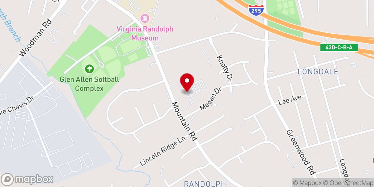 Map showing location of St Peter Baptist Church
