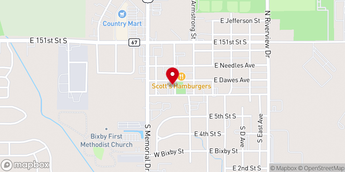 Map showing location of Crossroads Fellowship