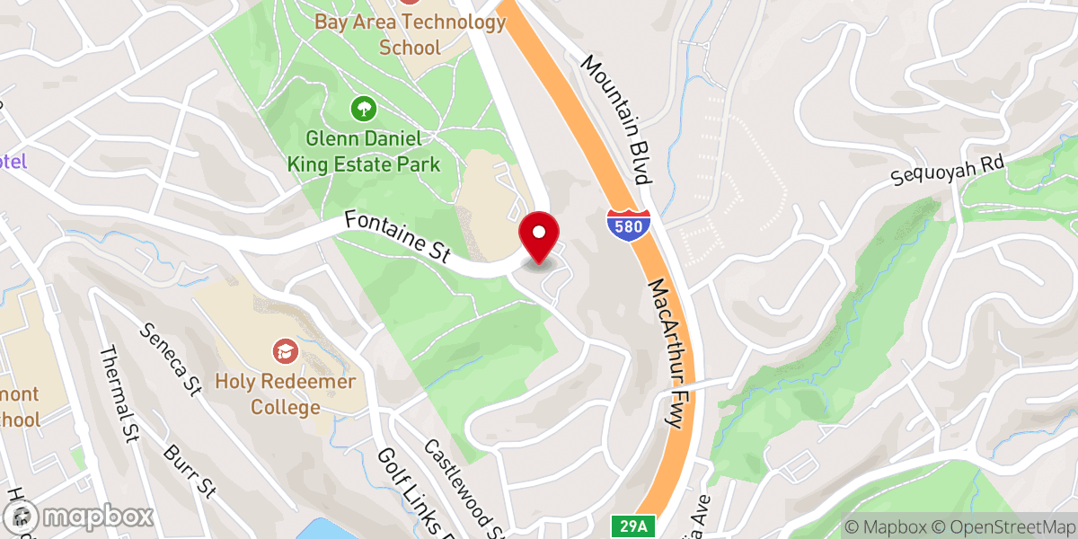 Map showing location of United Lutheran Church of Oakland