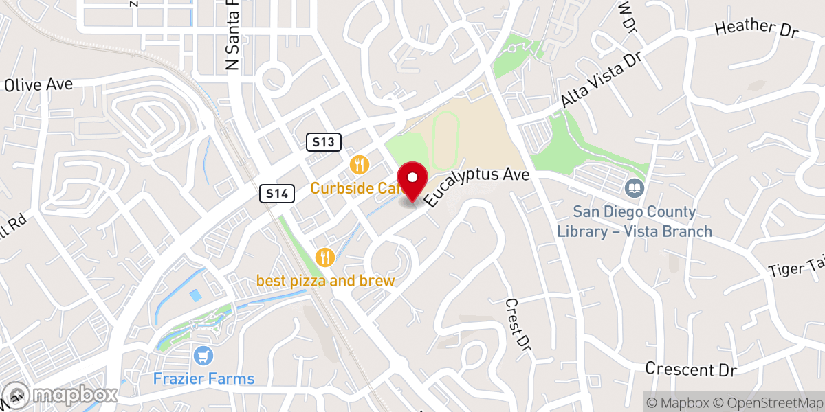 Map showing location of Emmanuel Baptist Church of Vista