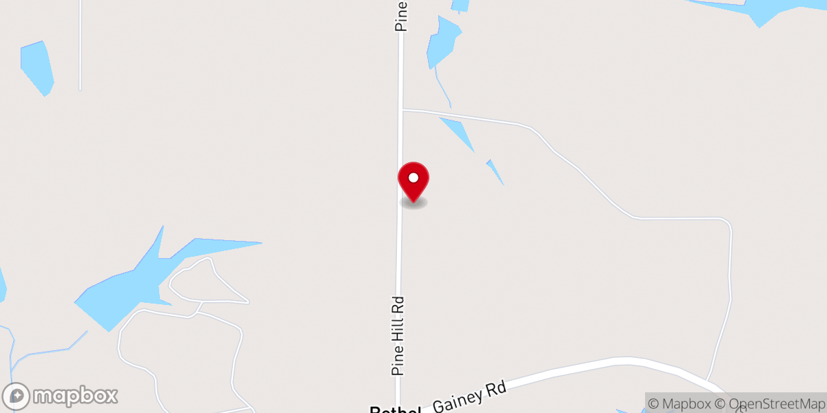 Map showing location of Bryant Church