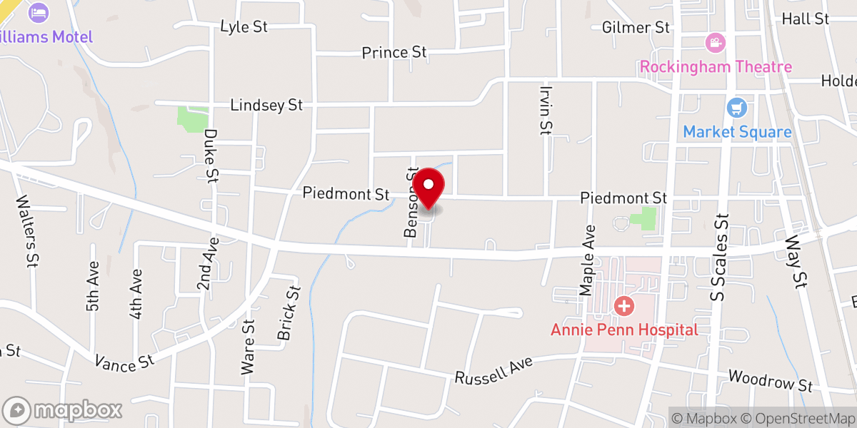 Map showing location of Zion Baptist Church